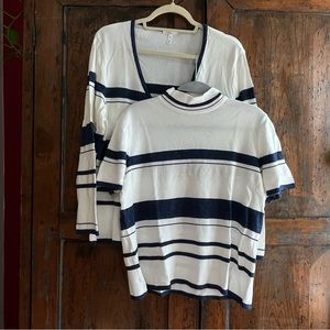 Escada Size 44 Blouse Movk Turtleneck T-Shirt and Cardigan Set with sparkles